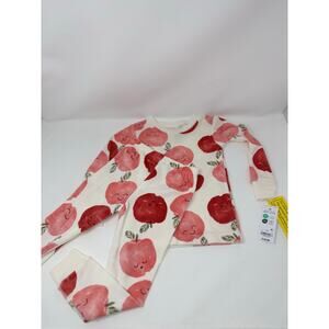 Carter’s Girls Toddler 2T Buttery Soft 2 Piece Pajamas Red and Pink Apples